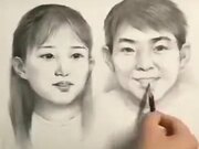 Humans Aging Displayed Using Sketching