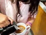 9-Year-Old Girl With Amazing Coffee Art Skills