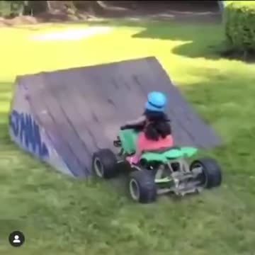 Little Girl Doing Perfect Slip-On ATV