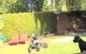 Little Girl Doing Perfect Slip-On ATV - Kids - VIDEOTIME.COM