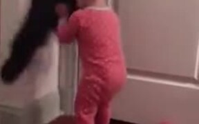 Cat Opening The Door For Baby