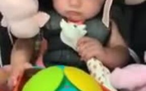 Baby Experiencing Vibrating Magic Ball