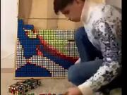 Amazing Harry Potter Portrait With Rubik's Cubes