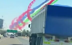 Colorful Airplane Smokes Drawing The Sky - Fun - VIDEOTIME.COM