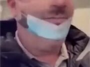 Guy Trolls Security Guard With 'Half Mask' Mask