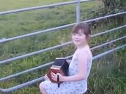 Cows Get Super Interested In Little Girl Playing