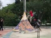 Skateboarder Executes An Amazing Jump