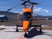 Unique Crossblade Helicopter In Action