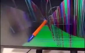 Shooting A Monitor With A Pen Ended On A Bad Note - Tech - VIDEOTIME.COM