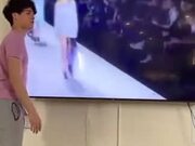 Models Falling On Stage