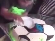 Birthday Kid Avoids Getting Face Full Of Cake