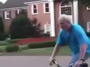 Old Grandpa Rips It On The BMX