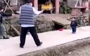 Three Adults Break Dancing Vs A Toddler - Fun - VIDEOTIME.COM