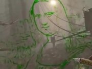 Drawing Mona Lisa On A Window In A Game