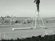 Stuntman Shoots Scene For Movie, Incredible Stunt