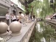 Parkour Guys Jump Over Pond With Ease