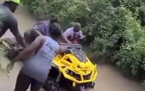 Overweight Dude On A Quadbike Almost Flips Over