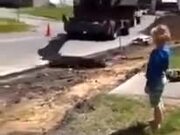Excavator Operator Makes Some Kids Happy