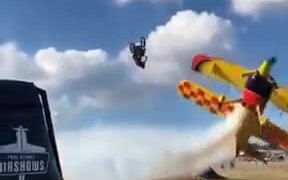 Craziest Stunt With A Motorcycle And An Aeroplane