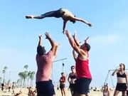 Cool Gymnastic Trick With Amazing Gymnast