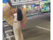 Girl Finally Wins Huge Stuffed Toy At The Fair