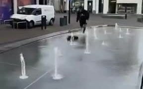 Street Fountain Water Boarding Is A Lot Of Fun - Fun - Videotime.com