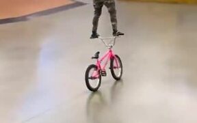 Guy In BMX Does A Surfing Stunt