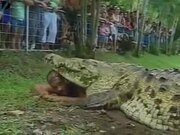 Man Wrestles Crocodile