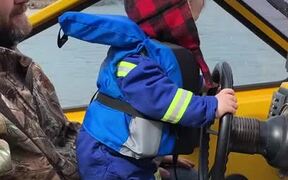 Tiny Tyke Enjoying First Boat Ride of Spring - Kids - VIDEOTIME.COM