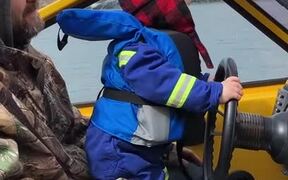 Tiny Tyke Enjoying First Boat Ride of Spring - Kids - VIDEOTIME.COM