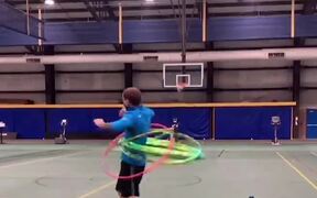 Man Throws Ball Into Basketball Hoop - Sports - VIDEOTIME.COM