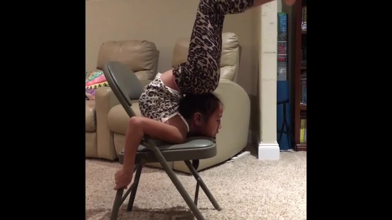 Kid Shows Amazing Contortion Moves While Training
