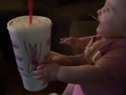 Adorable Baby Loves Sound of Ice Shaking in Cup