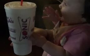 Adorable Baby Loves Sound of Ice Shaking in Cup - Kids - VIDEOTIME.COM