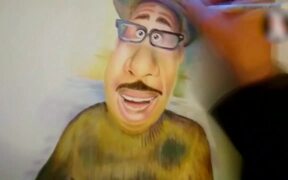 Artist Creates Portrait of Animated Film Character - Fun - VIDEOTIME.COM