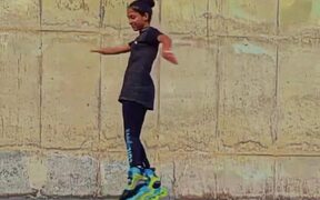 Girl Rollerblading Impressively - Fun - VIDEOTIME.COM