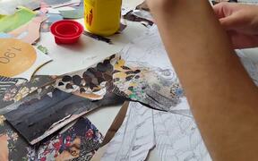 Artist Makes An Owl Collage With Magazine Pages - Fun - VIDEOTIME.COM