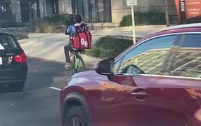 Food Delivery With No Front Wheel - Fun - VIDEOTIME.COM