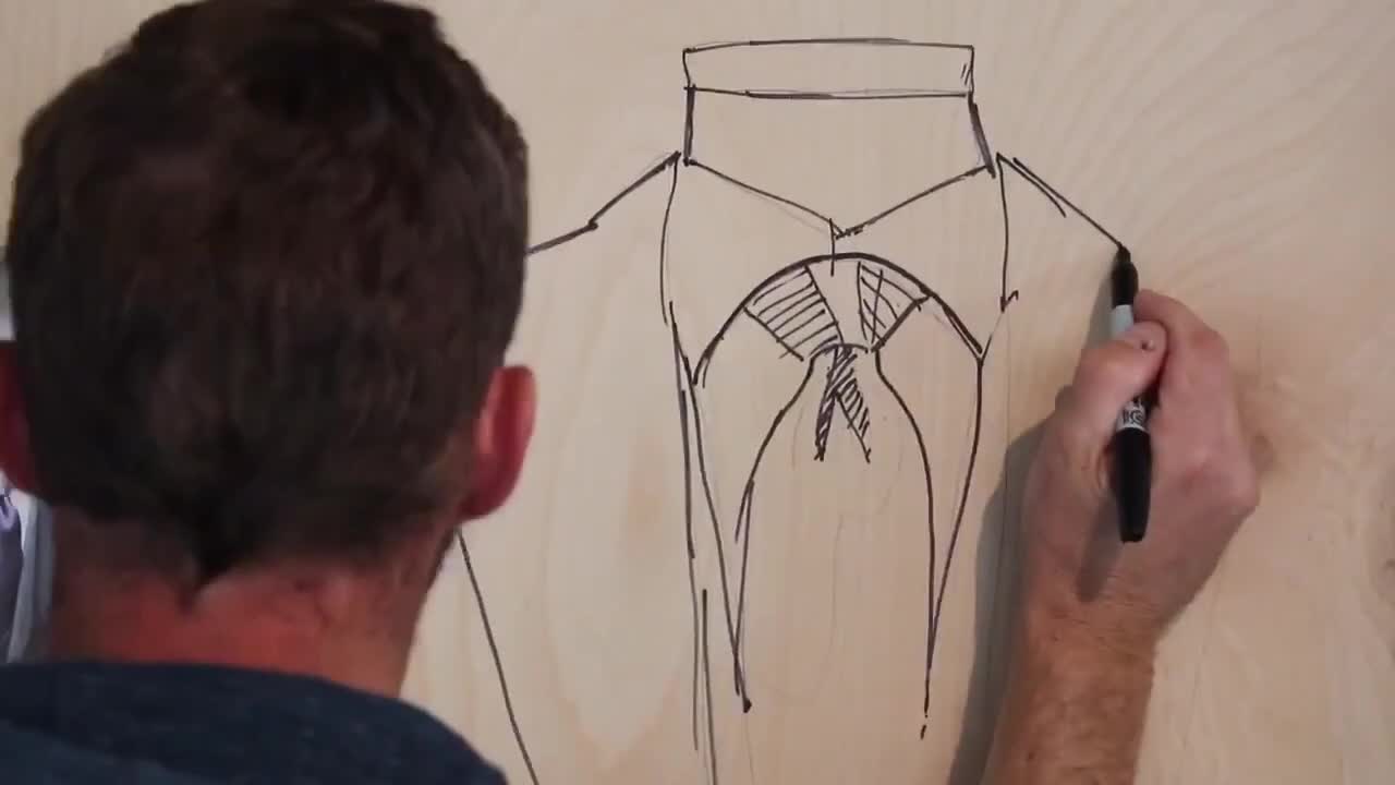 Artist Makes Portrait of Suit