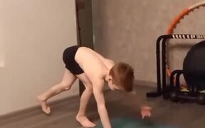 Little Boy Performs Hand Stand On One Hand - Kids - VIDEOTIME.COM