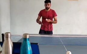 Guy Performs Cool Ping Pong Trick Shot - Fun - VIDEOTIME.COM