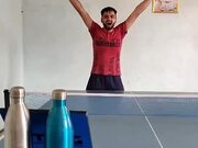 Guy Performs Cool Ping Pong Trick Shot