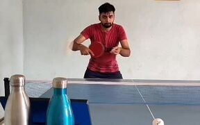Guy Performs Cool Ping Pong Trick Shot - Fun - VIDEOTIME.COM