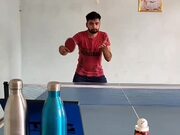 Guy Performs Cool Ping Pong Trick Shot