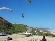 Paraglider Performs Precise Landing