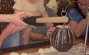 Baby Instantly Regrets Breaking Chocolate Pinata - Kids - VIDEOTIME.COM