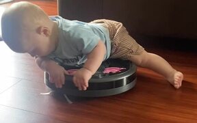 The Baby Loves Riding Our Roomba “Rhonda” - Kids - VIDEOTIME.COM
