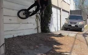 Garage Door Takes Professional BMX Riders Bike - Sports - VIDEOTIME.COM