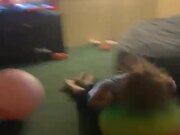 Kid Lands Headfirst on Toy Ball