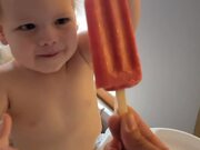 Curious Toddler Tries a PopSICle For The 1st Time 